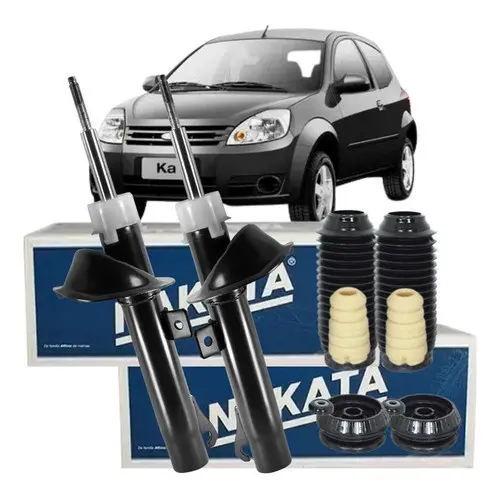 Par de Amortecedor Dianteiro Nakata + Kit Batente Ford Ka 1.0 1.6 2007 Até 2011
