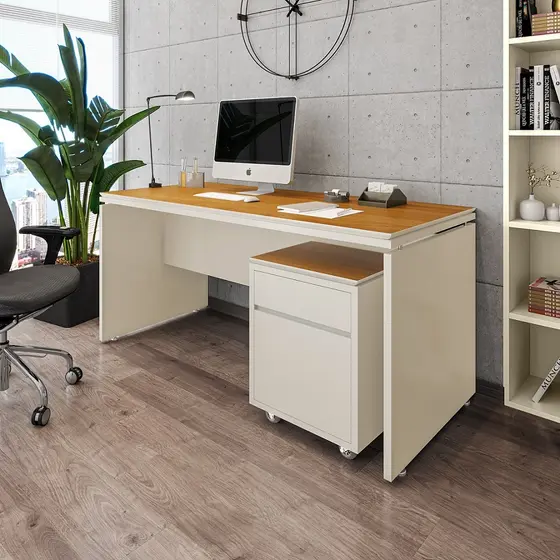 Conjunto de escritório Oslo 2 Peças Mesa e Gaveteiro