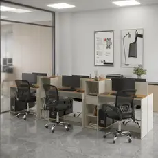 Estação de Trabalho 6 Lugares Office Smart 6 Mesas 4 Armários