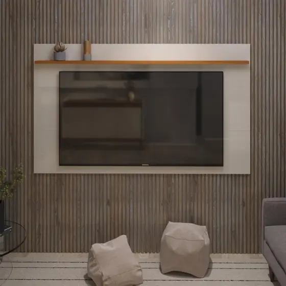 PAINEL PARA TV ATÉ 70 POLEGADAS ASTÚRIAS 180 CM COM PRATELEIRA DECORATIVA