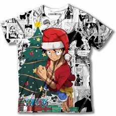 Camisa Camiseta Natal One Piece Anime