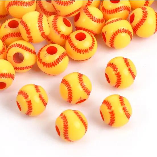 MIÇANGA BOLA DE TENIS AMARELA E VERMELHA PARA PESCA -  5 UNIDADES