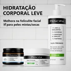 Principia Kit Trio Hidratação c/ Creme Hidratante Facial CH-01 + Loção Hidratante LH-02 500 ML + Creme Hidratante CH-02