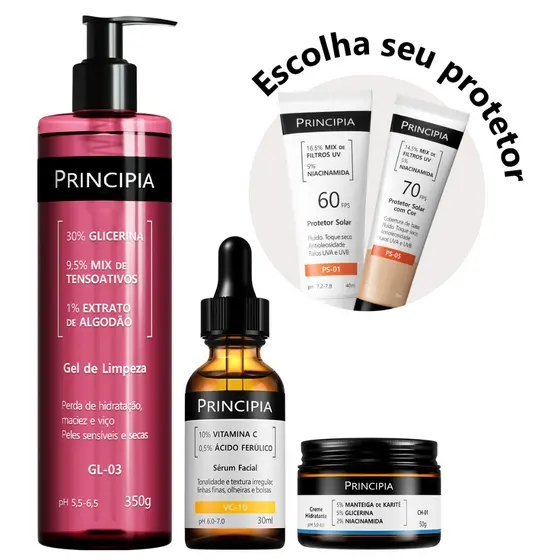 Principia Kit Essencial GL-03 + CH + VC + PS-01 FPS 60 ou PS-05 FPS 70