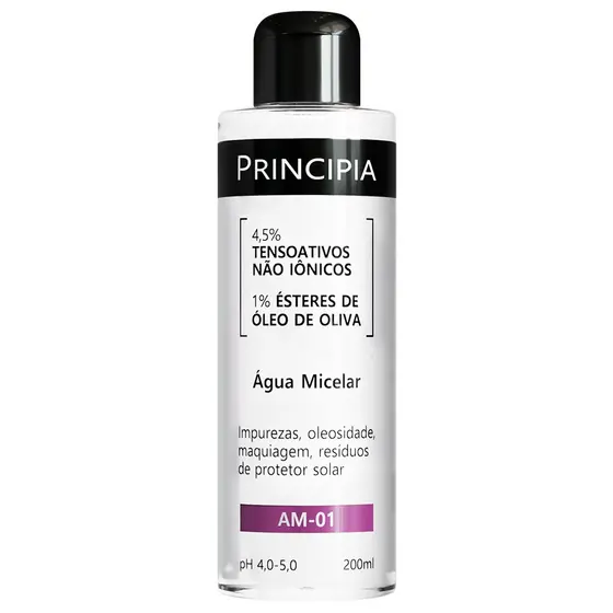 Água Micelar c/ 4,5% de Tensoativos Não Iônicos + 1% de Ésteres de Óleo de Oliva AM-01 Principia
