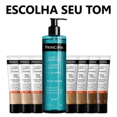 Principia Kit Rotina Poderosa - Escolha seu tom c/ Gel de Limpeza GL-01 + Protetor Solar PS05