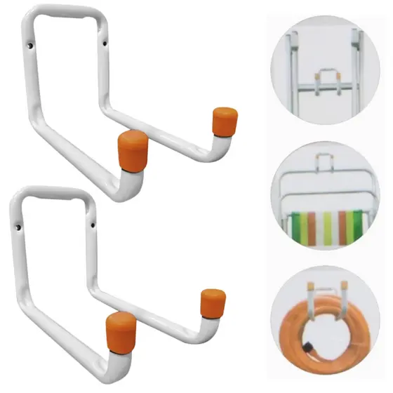 Kit 2 Suporte Gancho para 30kg pode Pendura Escada Bicicleta mangueira Na Parede