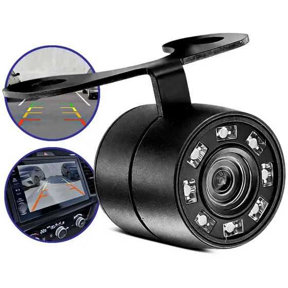 Camera de Ré Universal Visão Noturna Prova D'Agua Borboleta 8 Leds