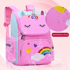 Mochila Infantil Unicornio Escolar Forro Reforçado Confortável p/ Criança Impermeável