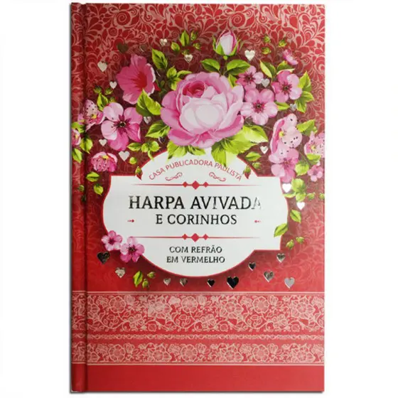 Harpa Avivada e Corinhos Letra Hipergigante Capa Dura - Floral Rosa