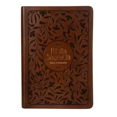 Bíblia Sagrada NVI | Bible Journaling | Leitura Perfeita | Espaço para anotações Couro Soft Marrom