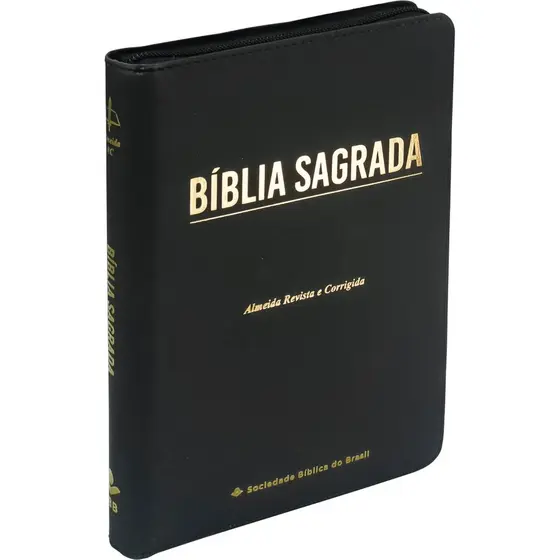 Bíblia Sagrada ARC | Letra Gigante | Linha Ouro | Ziper | Sintético Flexível | Preta