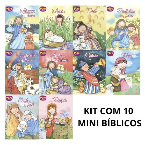 KIT com 10 Mini Bíblicos com Temas Variados | Sortidos | TODOLIVRO