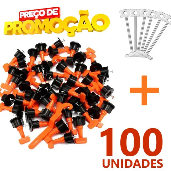 Nivelador Espaçador Reutilizável Pisos Porcelanato 100un + Agulhas Substituíveis Alta Qualidade