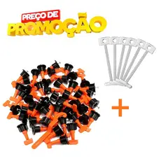 Nivelador Espaçador Reutilizável Pisos Porcelanato 50un + 10 Agulhas Substituíveis Excelente Qualidade Envio Imediato e Nfe