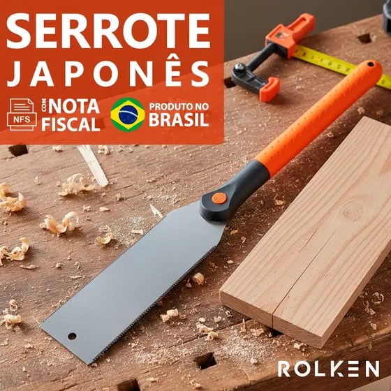 Serrote Japones Ryoba Serra Marceneiro Corte Triplo Pro Acabamento Fino + Nf