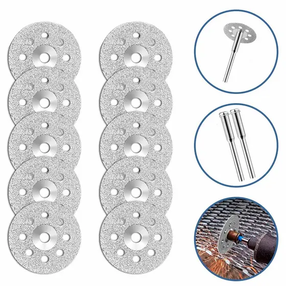 Kit Jogo Mini Disco Corte Diamantado Micro Retifica Premium + Nf Corta Vidro Piso Metal