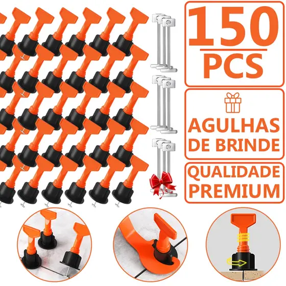 Nivelador Espaçador Reutilizável 150UN Porcelanato Cerâmica + Agulhas Extras Qualidade Premium