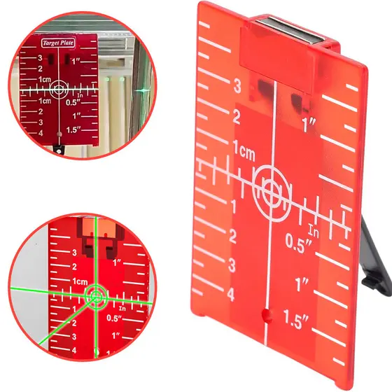 Placa Alvo Nivel Laser Leiser Magnética Ímã Nivelamento Teto Parede Drywall Rodapé Piso Medida