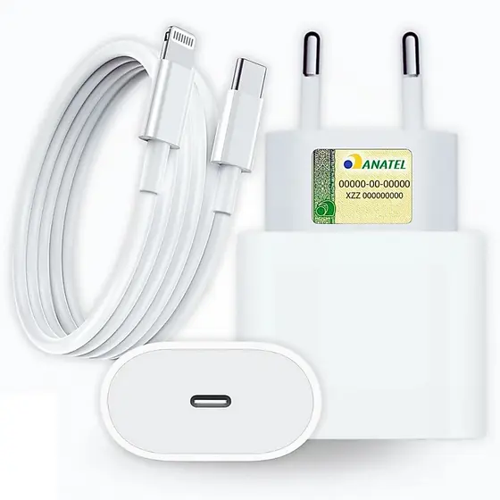 Carregador Com Cabo Para iPhone 11 12 13 Pro Max Turbo Fast Usb C 20w Pd Original