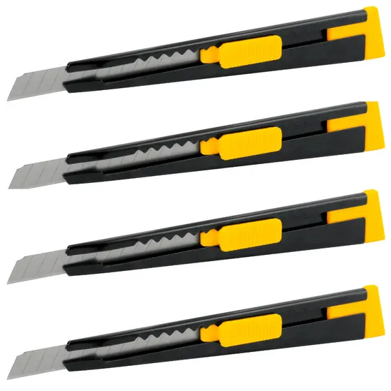 Kit 4un Estilete Estreito 9mm Metal Envelopamento Insulfilm