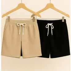 Kit 2 Bermudas Moletom Masculino Short Com Bolso Elástico Na Cintura Confortável Treino Academia