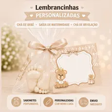 120 Mini Pezinhos de Sabonete Perfumado para Lembrança de Saída de Maternidade Infantil 60 pares