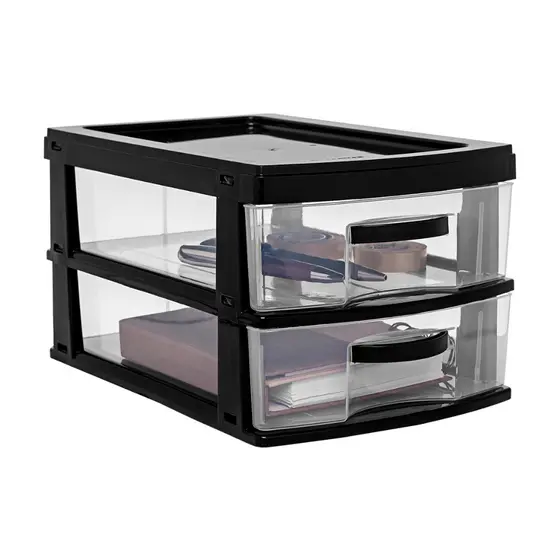 Gaveteiro Organizador de Mesa 2 Gavetas de Plástico Pequeno - Jaguar