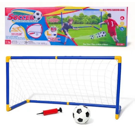 Kit Mini Trave Infantil Futebol Gol De Craque 118cmX62cm Com Bola e Bomba de Encher