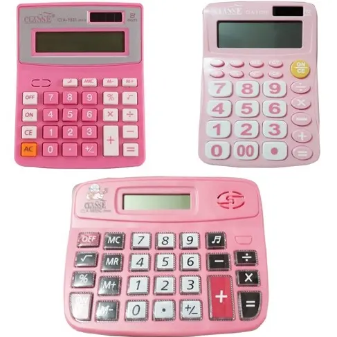 Calculadora Rosa Pink Portátil de Mesa Escritório Escolar Diversos Modelos