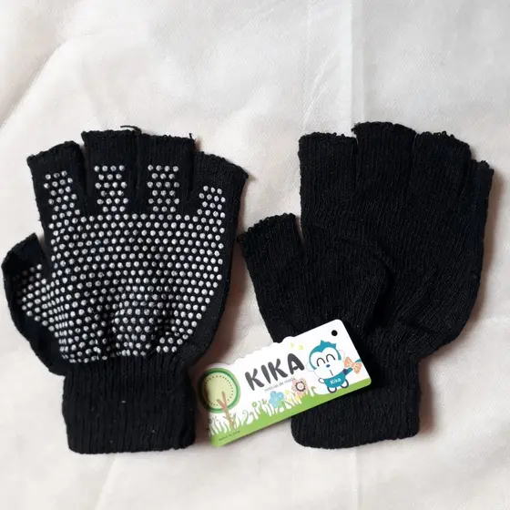 Kit 2 pares de luvas de lã meio dedo unissex emborrachado ciclista moto motocicleta anti derrapante