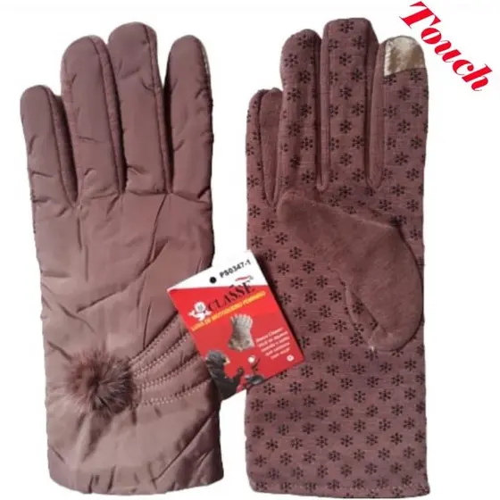 Lindo par de luvas feminino cor marron forrada bicicleta motocicleta motoqueira conforto