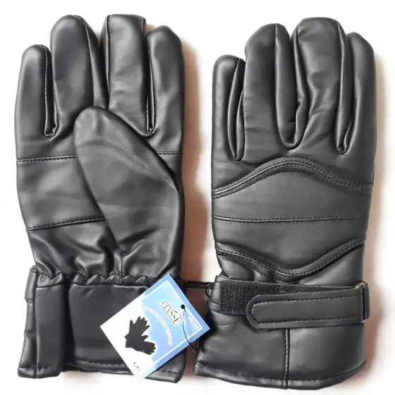 Par de luvas masculino couro sintético forrado bicicleta moto motoqueiro motoboy proteção e conforto