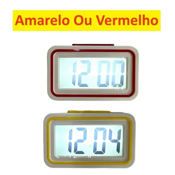Relógio 13.1x3.2x8.9Cm Despertador Fala Hora Relógio Digital Cabeceira Mesa Multicolorido Lelong universal