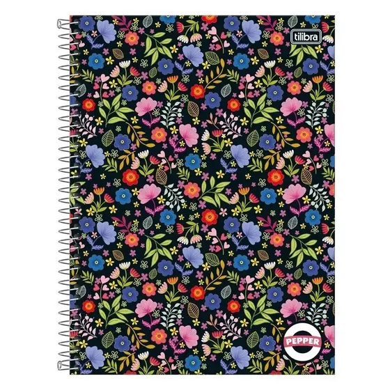 Caderno 20X27,5CM Cadernos 10 Matérias Capa Dura Multicolorido Pepper Feminino E Masculino 160 Folhas Tilibra universal