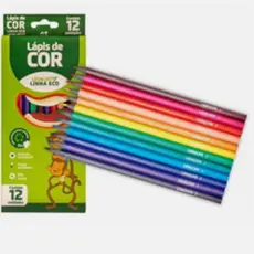 Conjunto 12 Cores Lápis Ecológico Escolar Hidrocor Profissional Sextavado Vivas Leo&Leo Estojo de Cor Cores universal