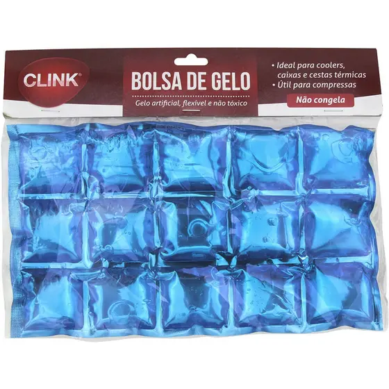 Bolsa Gelo Flexivel Com 15 Cubos Para Coolers Caixas Termica clink 1 unidade/15 x 25cm