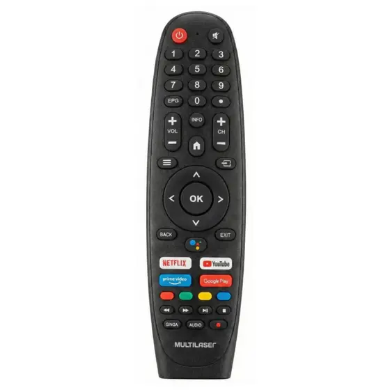Controle Remoto Para Tv Multilaser Smart 4k Android Netflix / YouTube / PrimeVideo / TL042 / TL045
