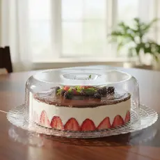 Boleira Vidro Tampa Acrílica Bari Gourmet Doces Bolos Sobremesas Cozinha Casa Ruvolo