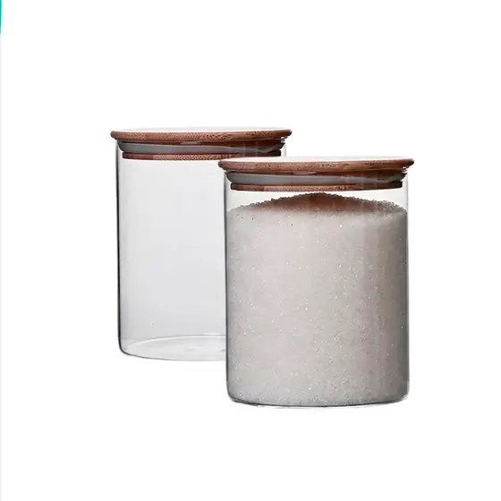 Pote Vidro Borossilicato com Tampa Bambu  800ml, Porta Mantimento Vidro - Ruvolo