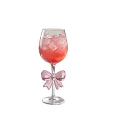 Taça Laço Rosa, Taça de Vidro Borossilicato Haste Laço Rosa 320ml – Ruvolo