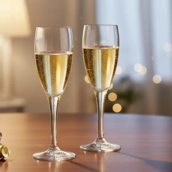 Taças Para Champanhe Jogo Taça de Cristal Arcadia Para Vinho e Champagne 2 Peças 155ml Ruvolo