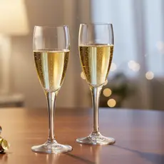 Taças Para Champanhe Jogo Taça de Cristal Arcadia Para Vinho e Champagne 2 Peças 155ml Ruvolo