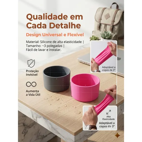 Borracha Protetor Para Garrafa Copos Diametro 7,5cm