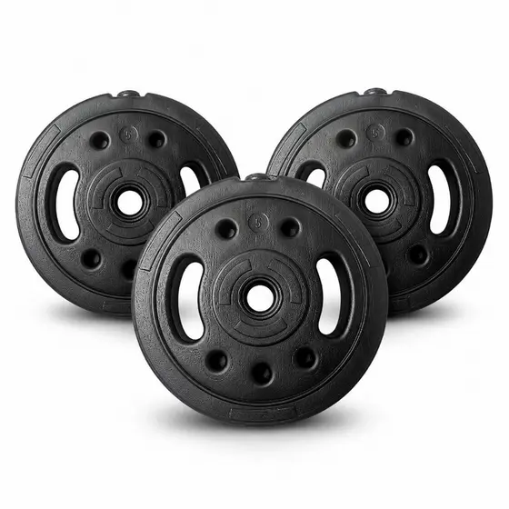 2x Anilhas de 5kg + 1x anilha 5kg brinde Kenkorp Leve 3 Pague 2 TOTAL 15KG
