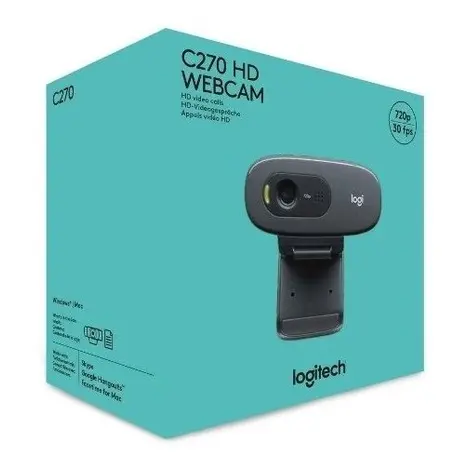 Câmera Webcam C270 Logitech Hd  Pc/notebook/mac/window 720p