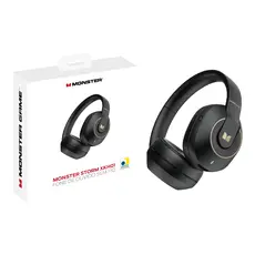 Fone de ouvido Monster XKH01 Dobrável Sem Fio Bluetooth 5.3 Gamer Preto