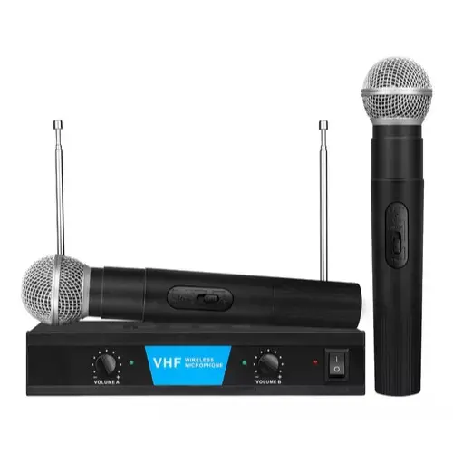 Microfone Profissional Sem Fio Duplo 2 Canais 30 Metros Vhf
