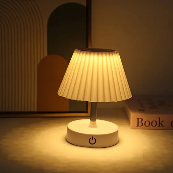 Abajur de Mesa Retrátil Recarregável LED Quente para Quarto/Escritório/Sala