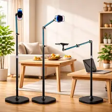 Suporte Articulado para Celular Altura Base Estável Ajuste Livre Gravação Vídeos Mesa OR-PL33